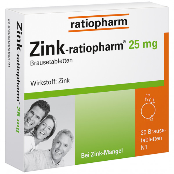 Abbildung für ZINK-RATIOPHARM 25 mg Brausetabletten