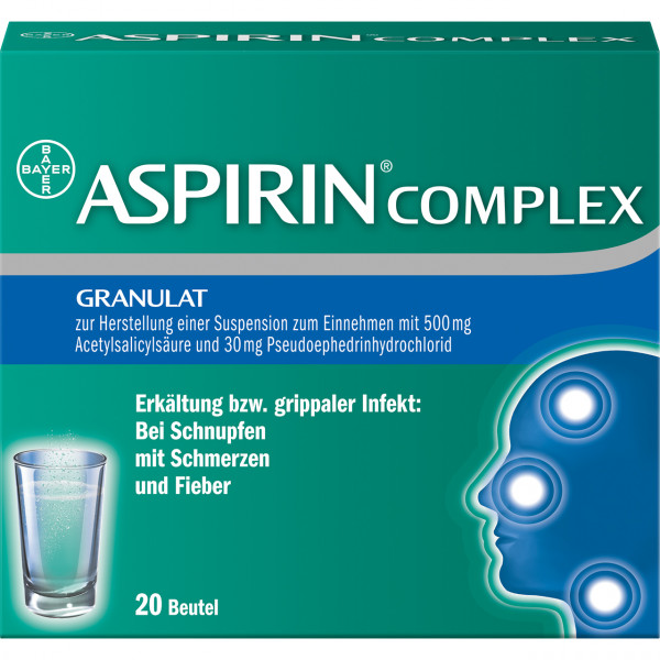 Abbildung für ASPIRIN COMPLEX Granulat bei Schnupfen, erkältungsbedingten Schmerzen, Fieber, lösliche Darreichungsform