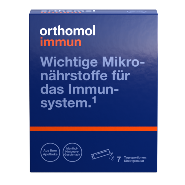 Abbildung für ORTHOMOL Immun Direktgranulat Himbeer/Menthol 7 Tagesportionen