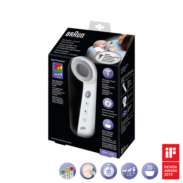 Abbildung für BRAUN BERÜHRUNGSFREI+Stirn Thermom.AgePrecis.weiß
