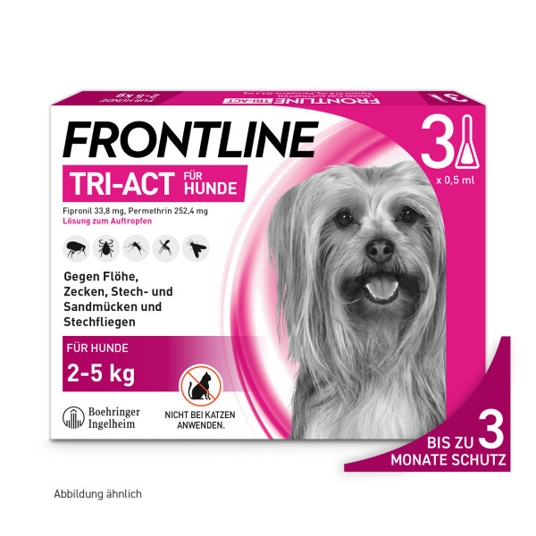 Abbildung für FRONTLINE TRI-ACT gegen Zecken, Flöhe und fliegende Insekten für Hunde XS