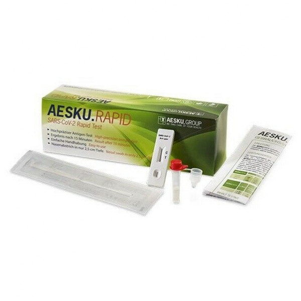Abbildung für Corona SARS-CoV-2 Antigen Test Nasenabstrich zur Selbstanwendung AESKU.RAPID