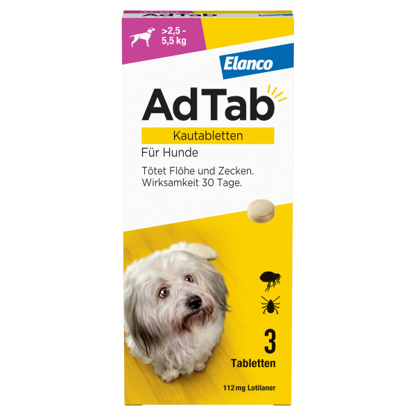Abbildung für ADTAB 112 mg Kautabletten für Hunde >2,5—5,5 kg