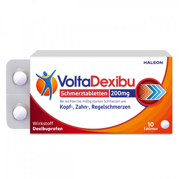 Abbildung für VOLTADEXIBU Schmerztabletten 200 mg Filmtabletten