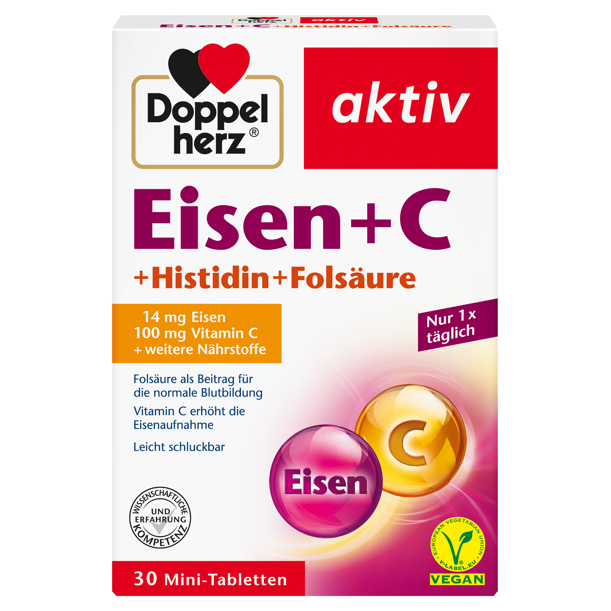Abbildung für DOPPELHERZ Eisen+Vit.C+L-Histidin Tabletten