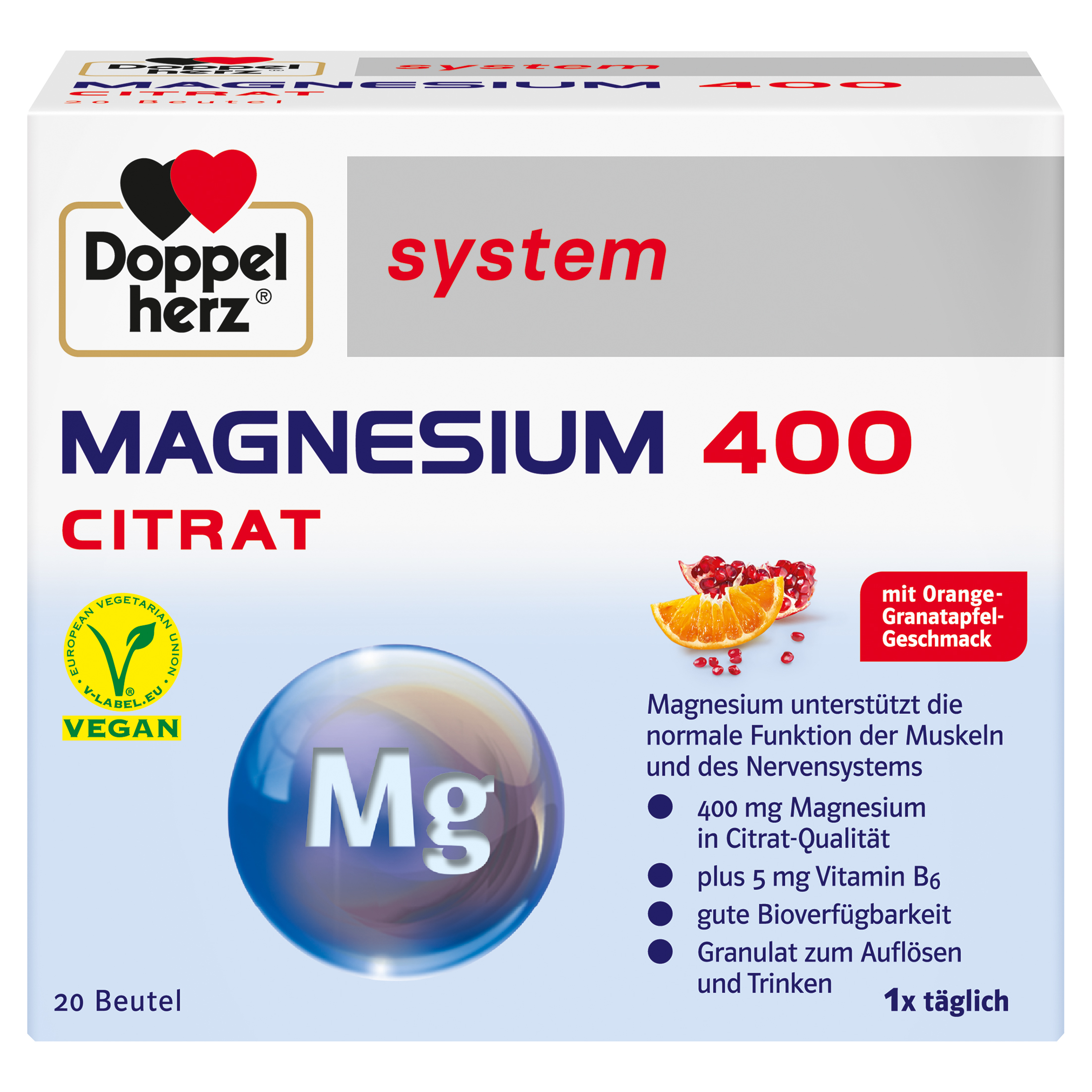 Abbildung für DOPPELHERZ Magnesium 400 Citrat system Granulat