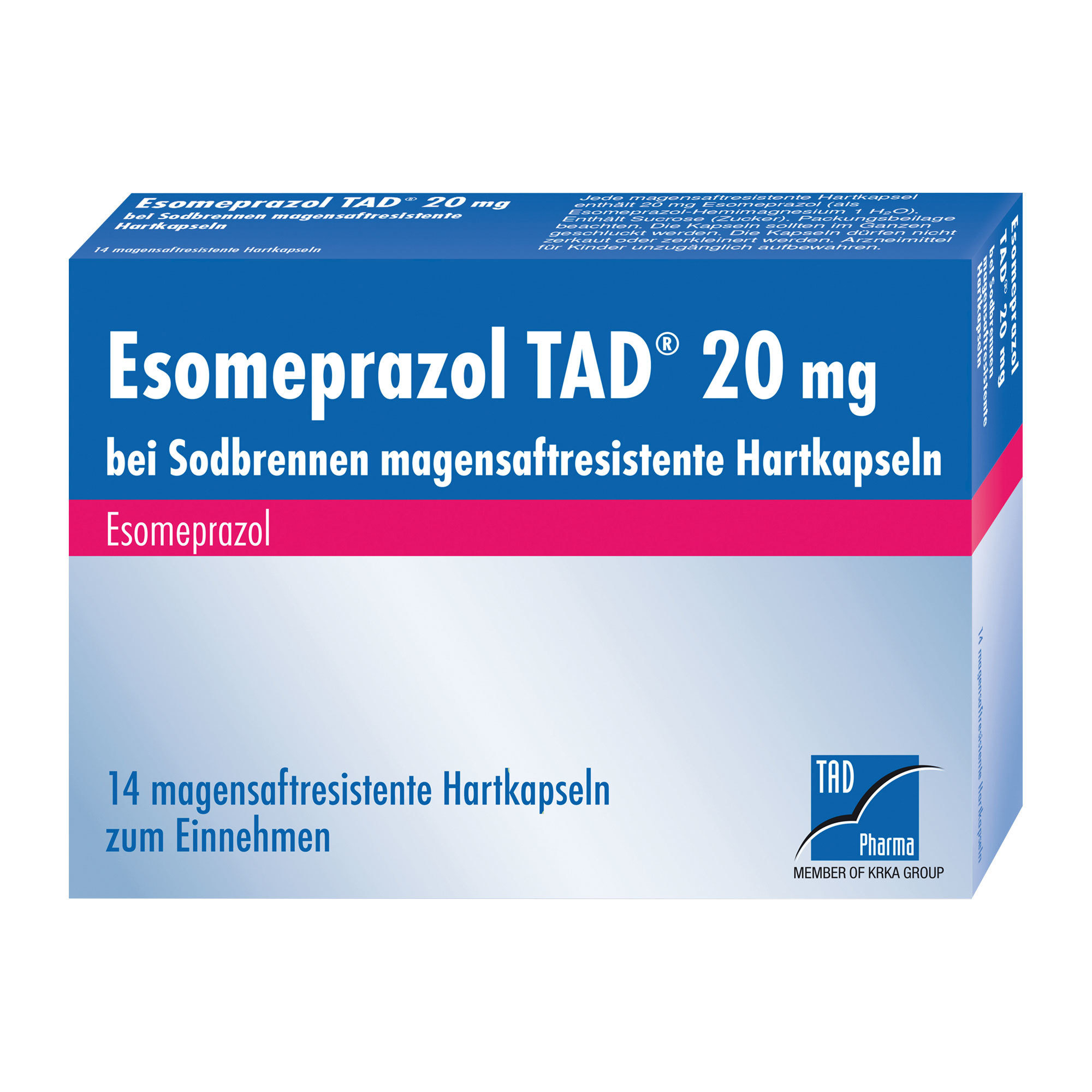 Abbildung für ESOMEPRAZOL TAD 20 mg bei Sodbrennen msr.Hartkaps.