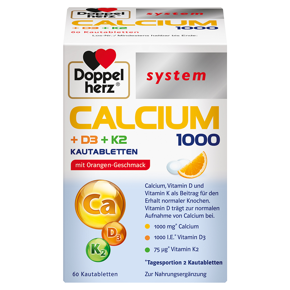 Abbildung für DOPPELHERZ Calcium 1000+D3+K2 system Kautabletten