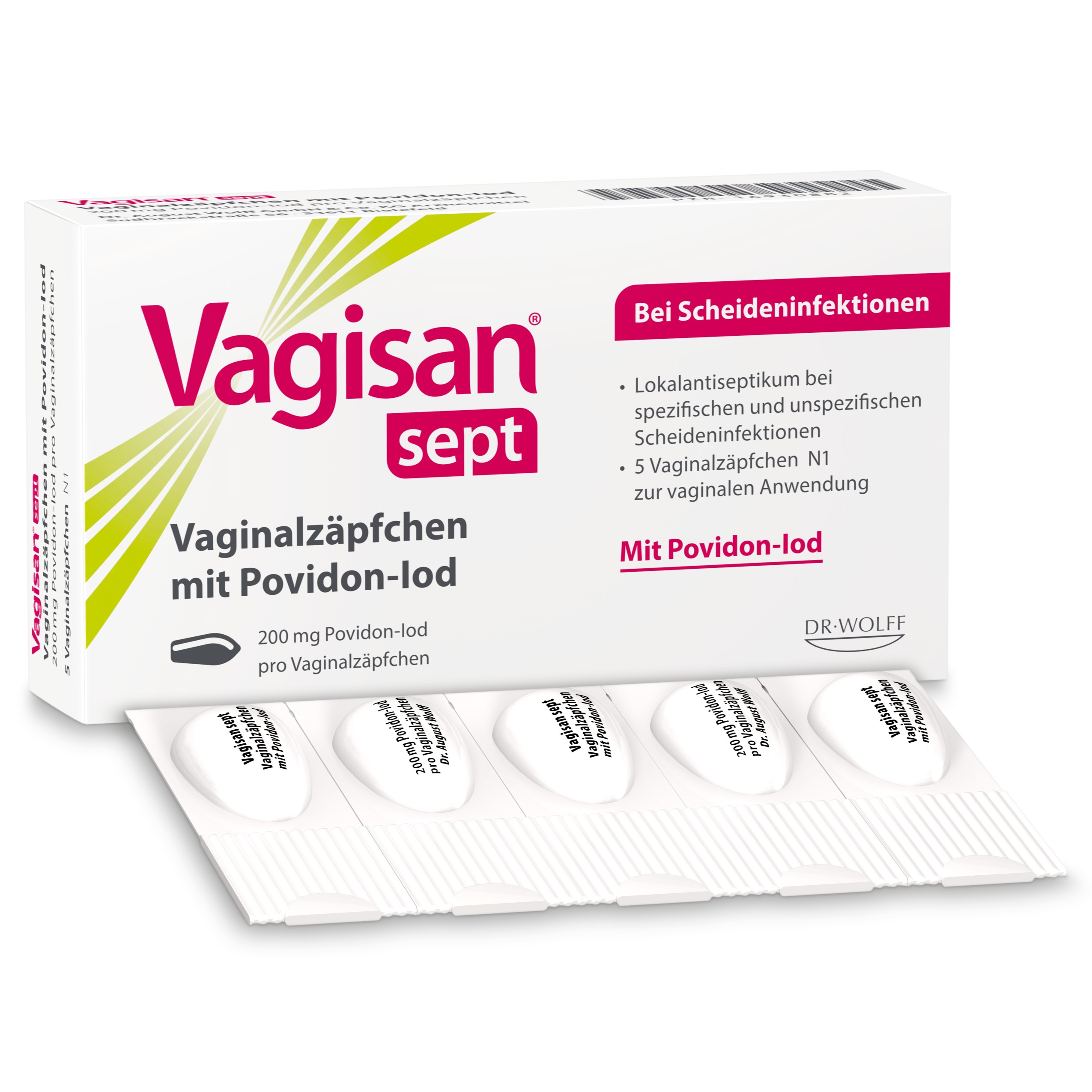 Abbildung für VAGISAN sept Vaginalzäpfchen mit Povidon-Iod