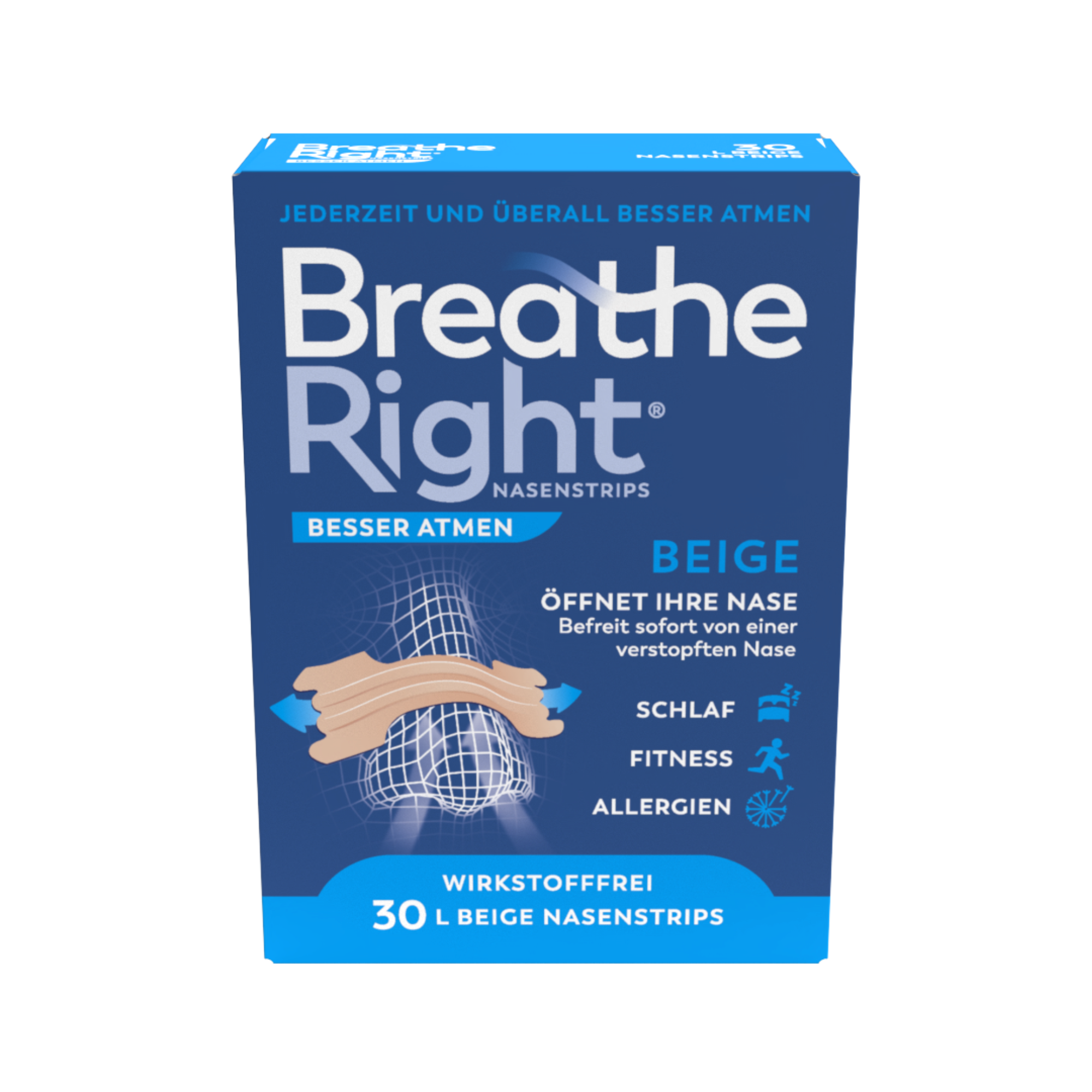 Abbildung für BESSER Atmen Breathe Right Nasenpfl.groß beige