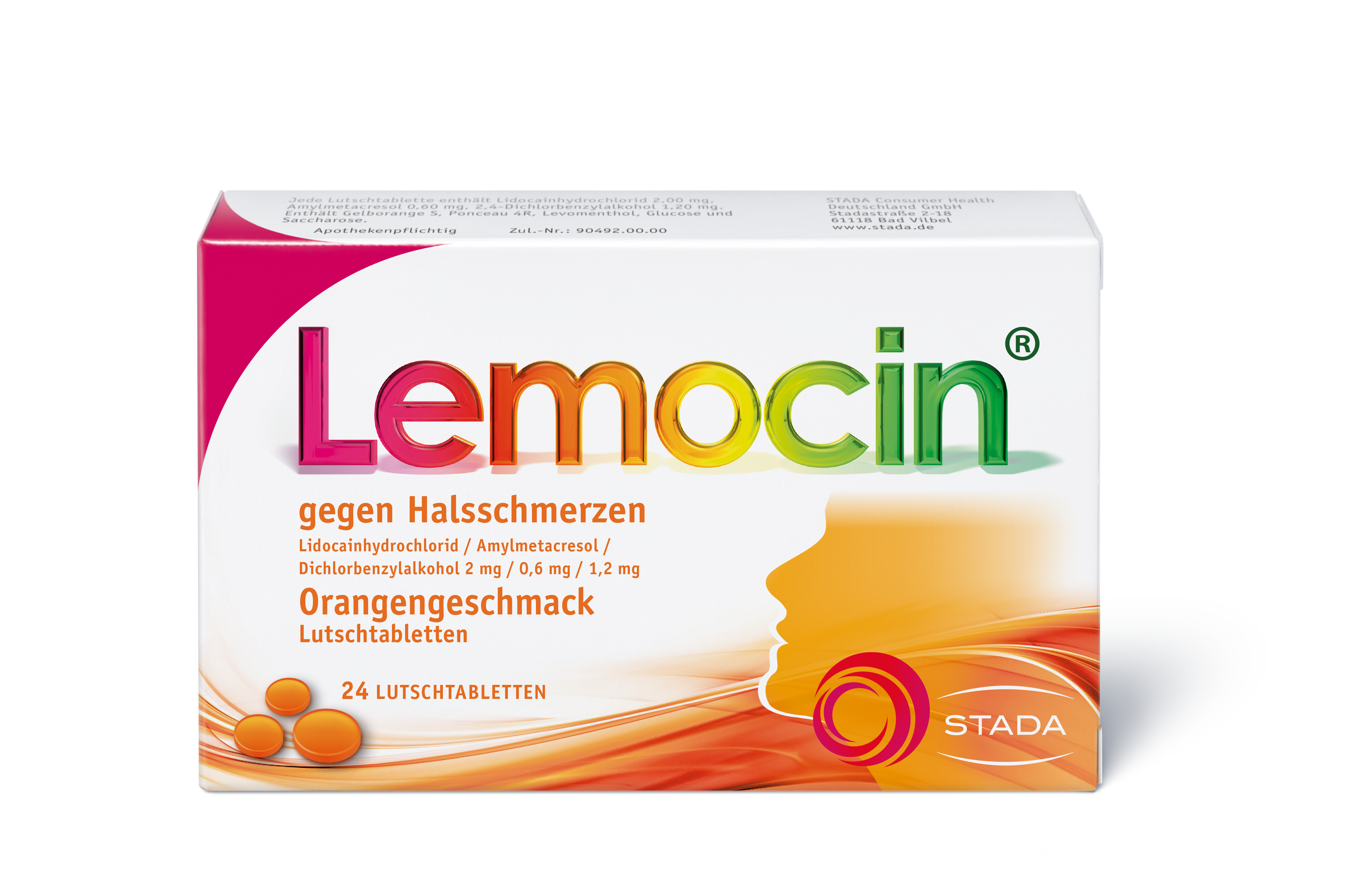 Abbildung für LEMOCIN gegen Halsschmerzen Orangengeschmack Lut.