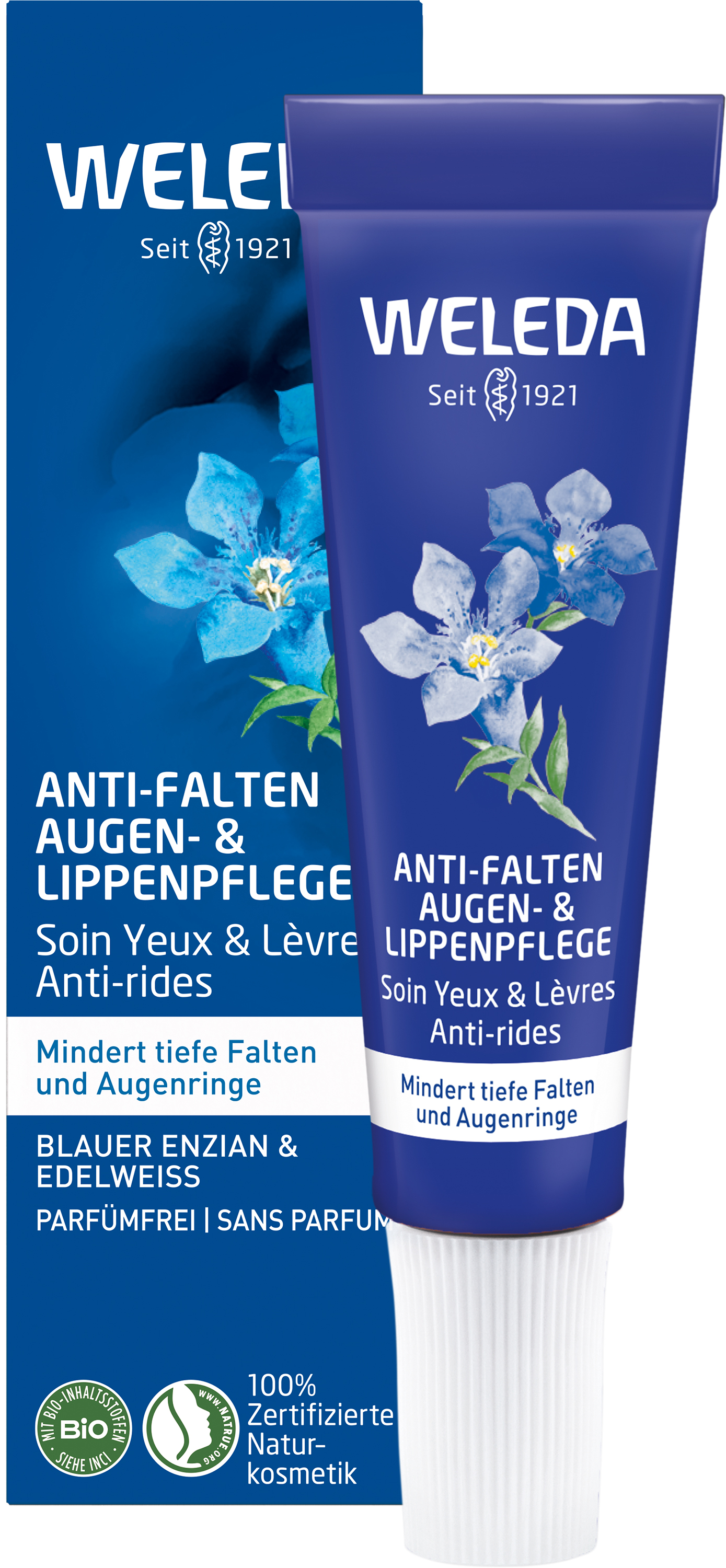 Abbildung für WELEDA Anti-Falten Aug.&Lippenpfl.bl.Enz.&Edelwei.